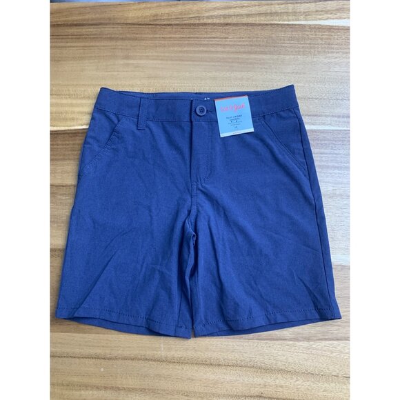 Cat & Jack Boys Flat-Front Stretch Shorts Adjustable Waist Navy Blue - Picture 1 of 8